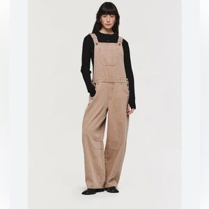 Aligne 12 Mack Camel Clay Barrel wide Leg Dungarees Tan Overalls